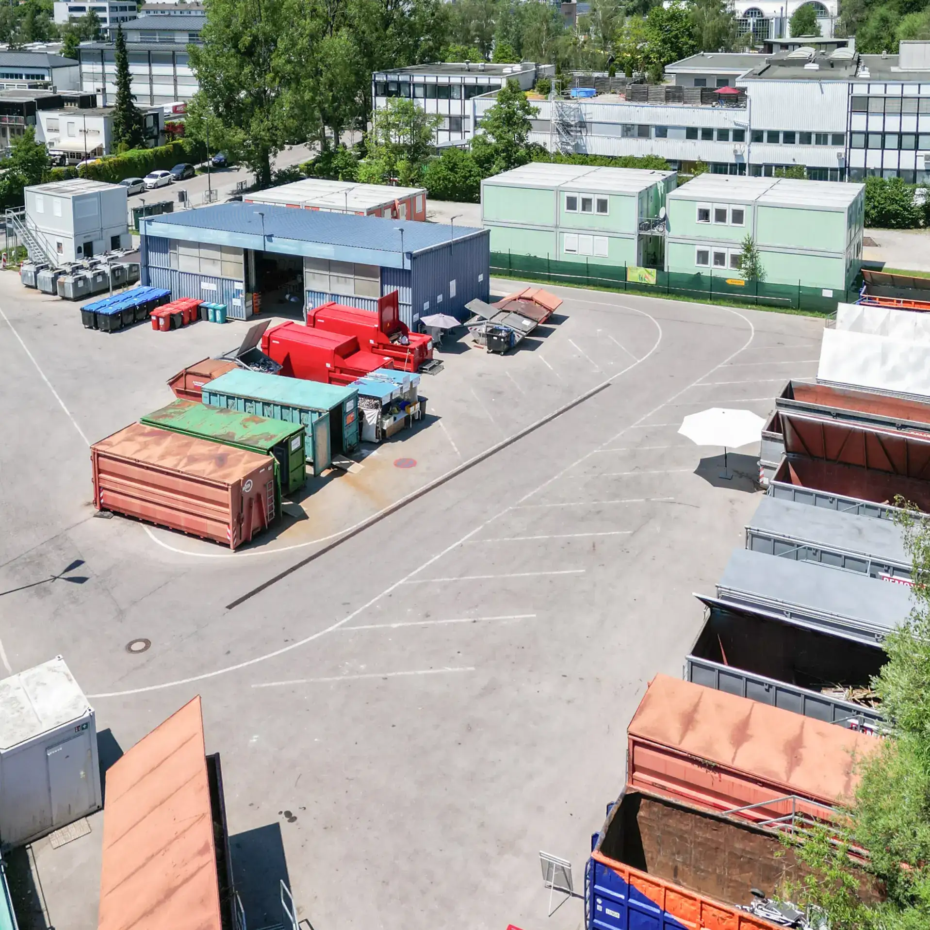 Drohnenansicht Wertstoffhof Starnberg